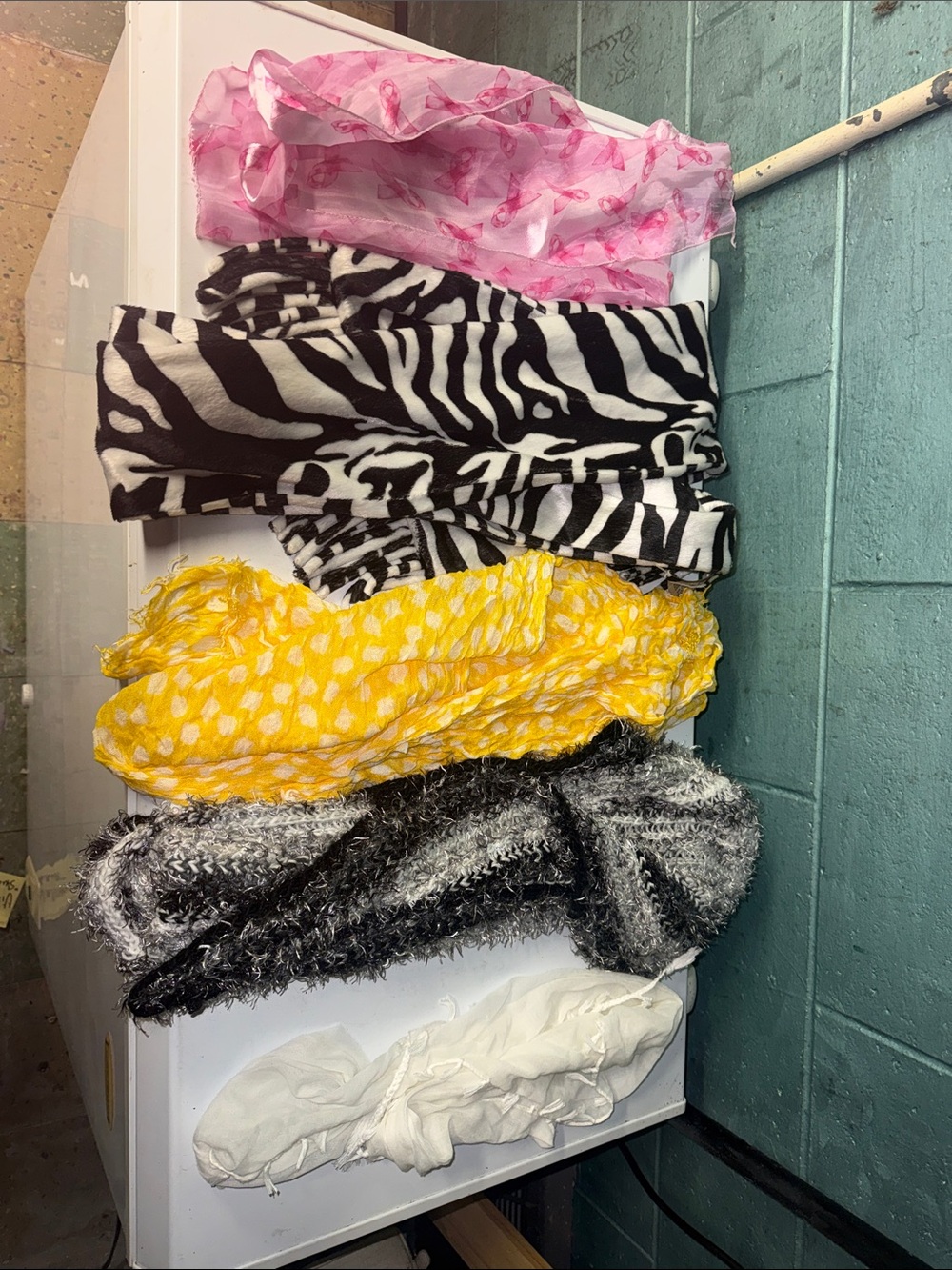 Assorted Women's Scarves & Wraps - Pink, Black/White, Yellow, Gray, White